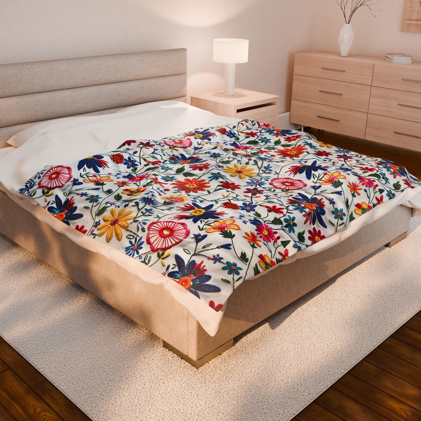 Plush Blanket - Bright Spring Blooms Design