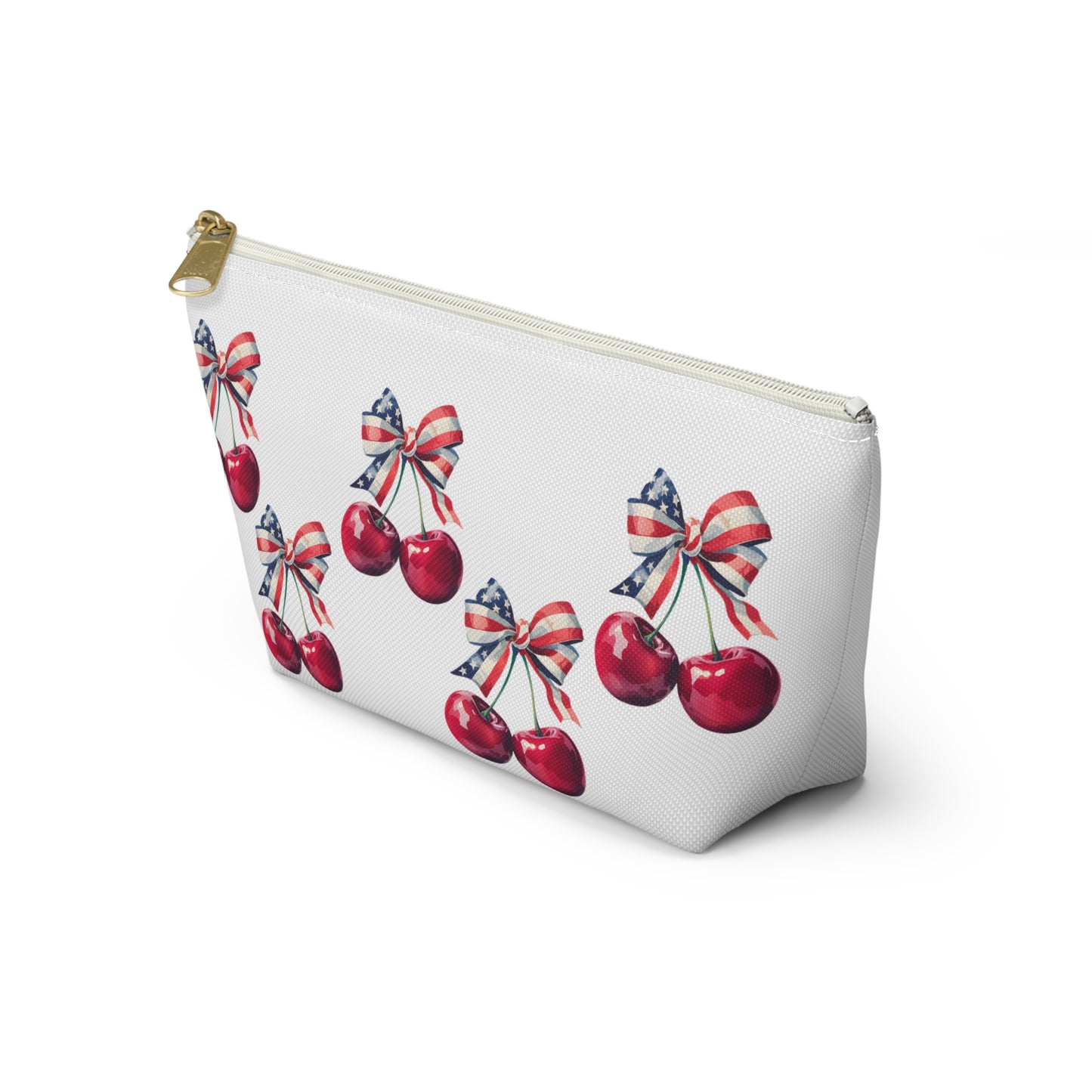 Cherry Bow Accessory Pouch - Cute Cosmetic Bag for Summer Celebrations