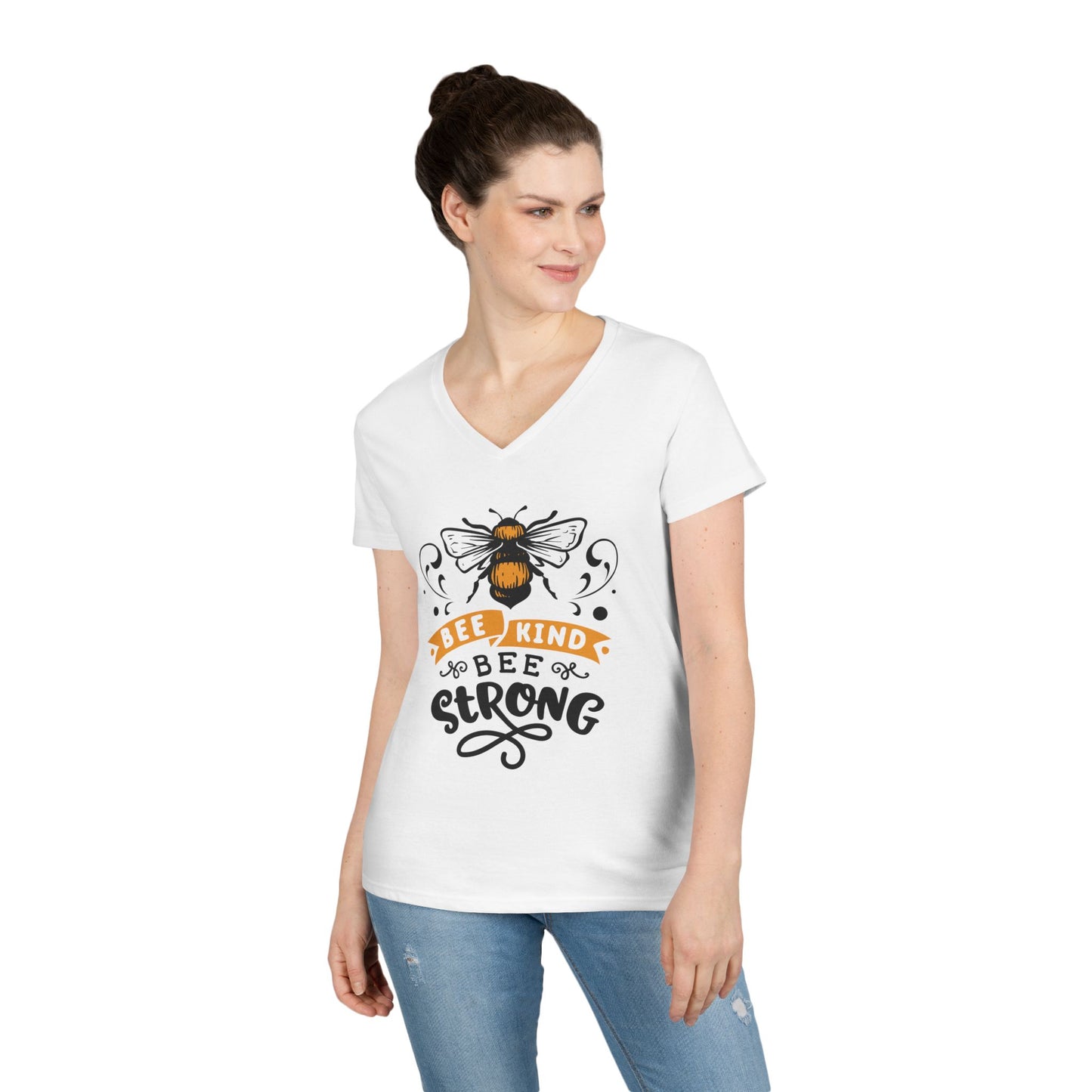 Bee Kind Bee Strong Ladies' V-Neck T-Shirt