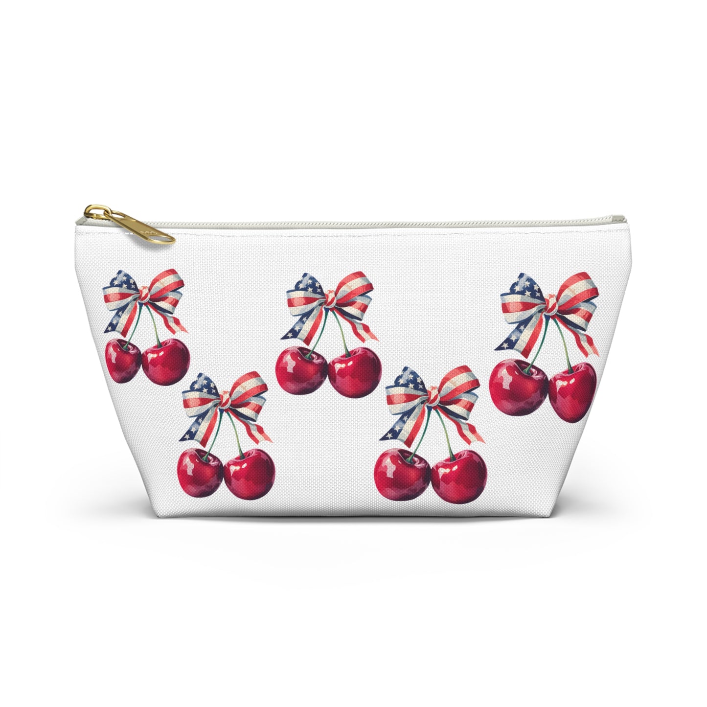 Cherry Bow Accessory Pouch - Cute Cosmetic Bag for Summer Celebrations