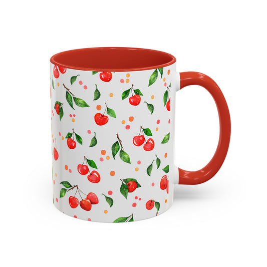 Cherry Blossom Accent Coffee Mug - 11oz & 15oz - Perfect Gift for Coffee Lovers