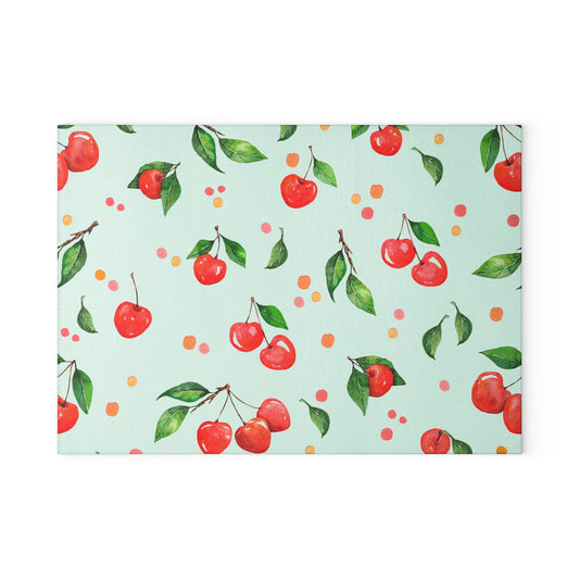 Charming Cherry Glass Cutting Board - Perfect for Culinary Creations and Gifts