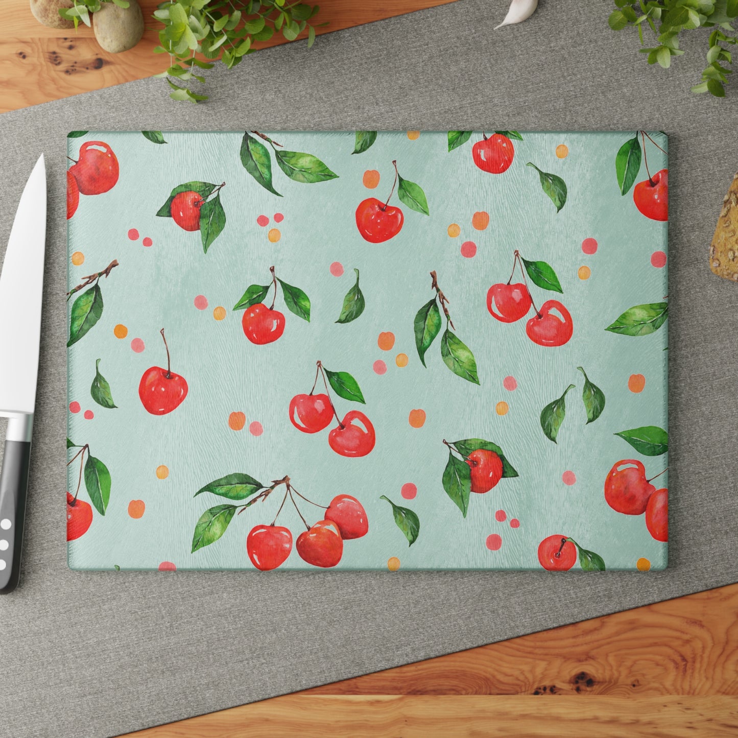 Charming Cherry Glass Cutting Board - Perfect for Culinary Creations and Gifts