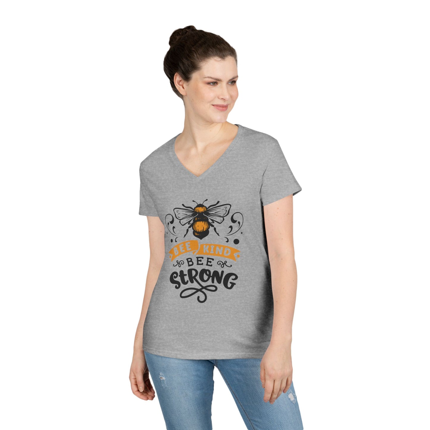 Bee Kind Bee Strong Ladies' V-Neck T-Shirt