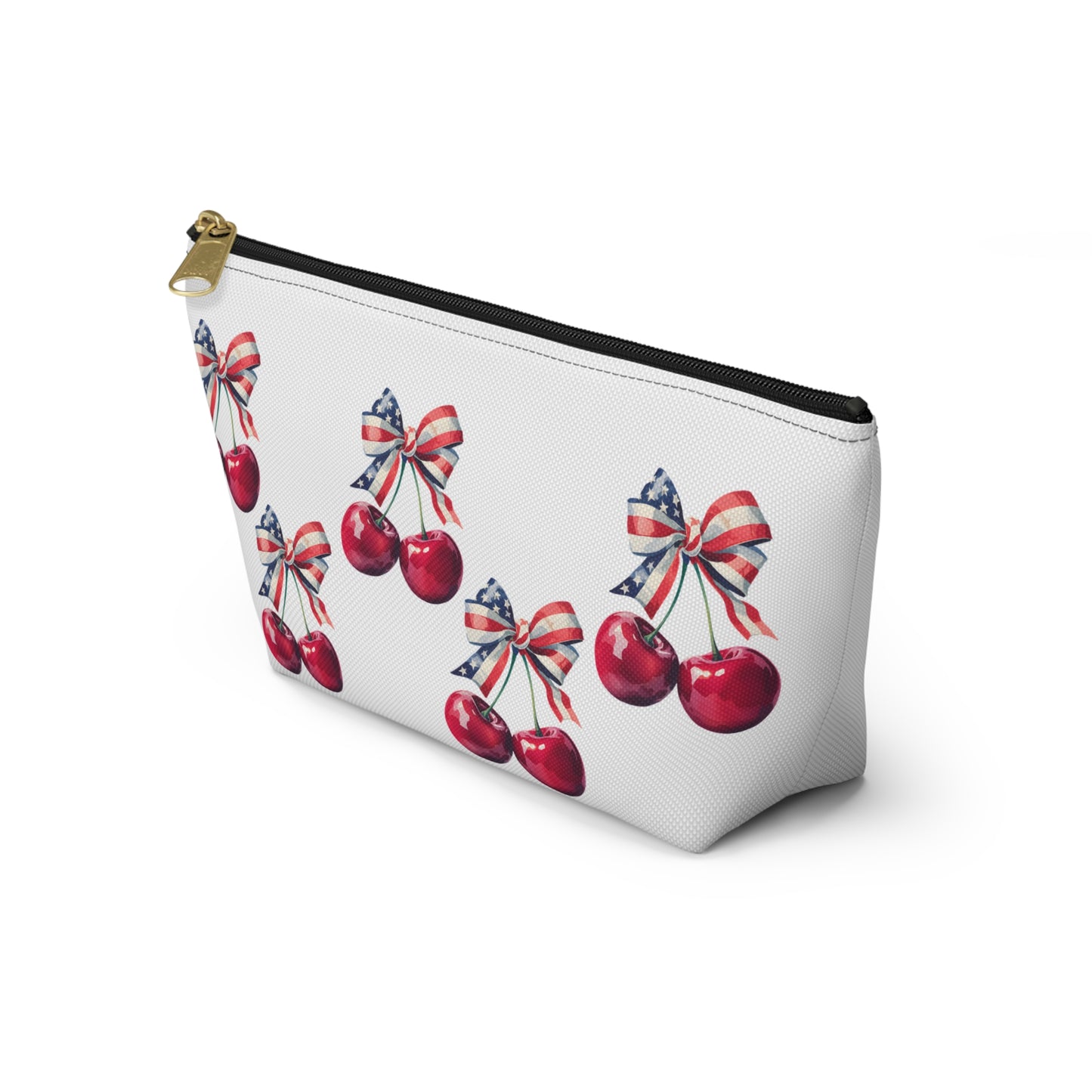 Cherry Bow Accessory Pouch - Cute Cosmetic Bag for Summer Celebrations