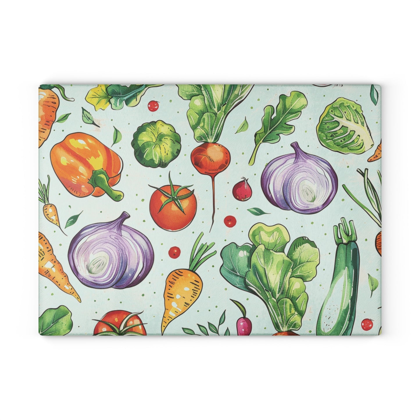 Vibrant Vegetable Glass Cutting Board - Perfect for Home Chefs and Gift Giving