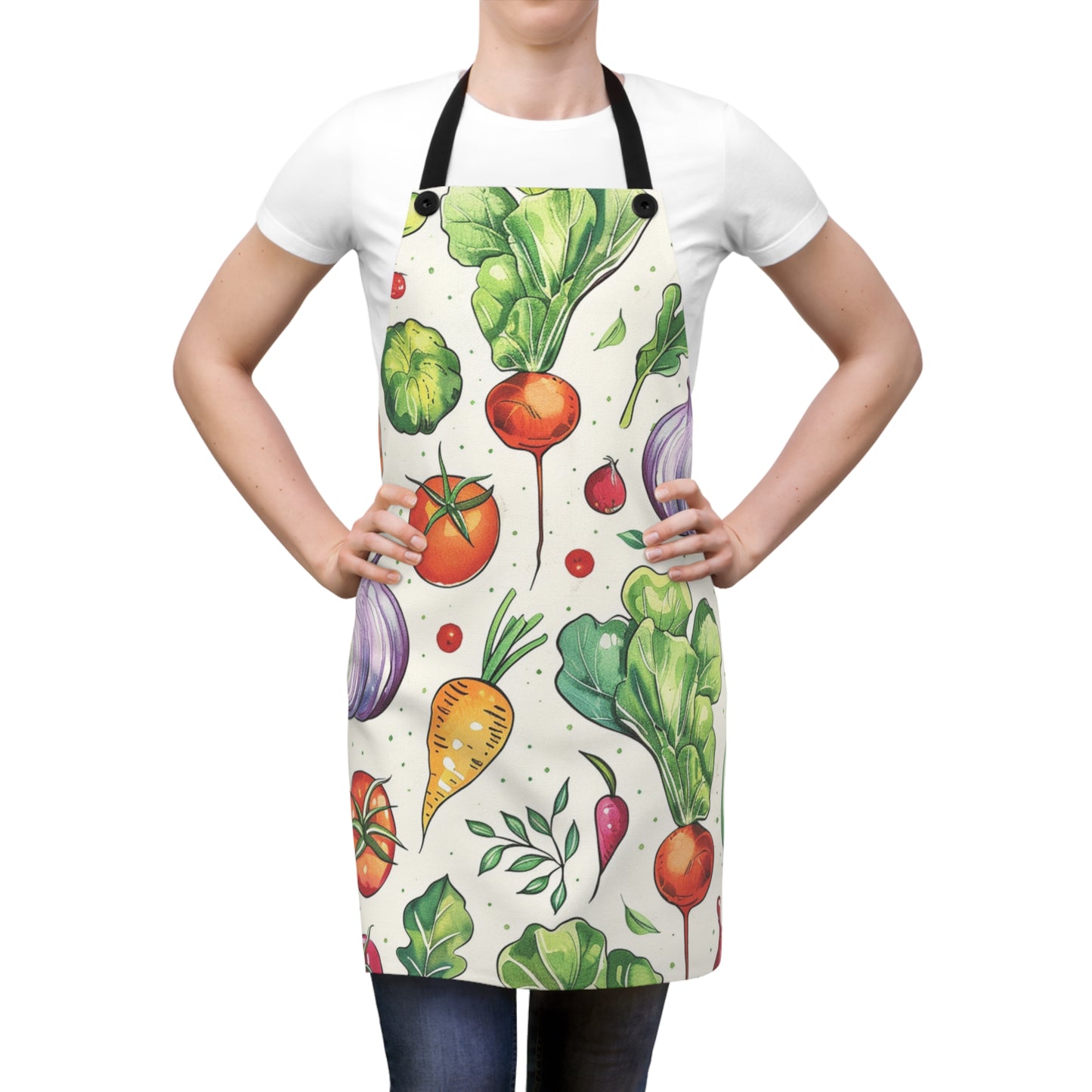 Colorful Vegetable Garden Apron for Chefs and Cooking Enthusiasts