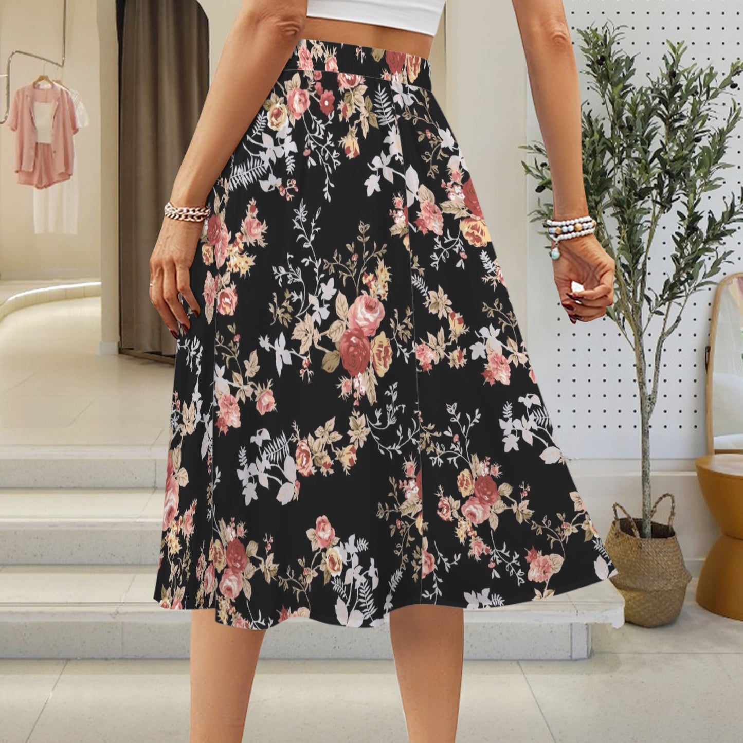 Skirt with Pockets - Floral